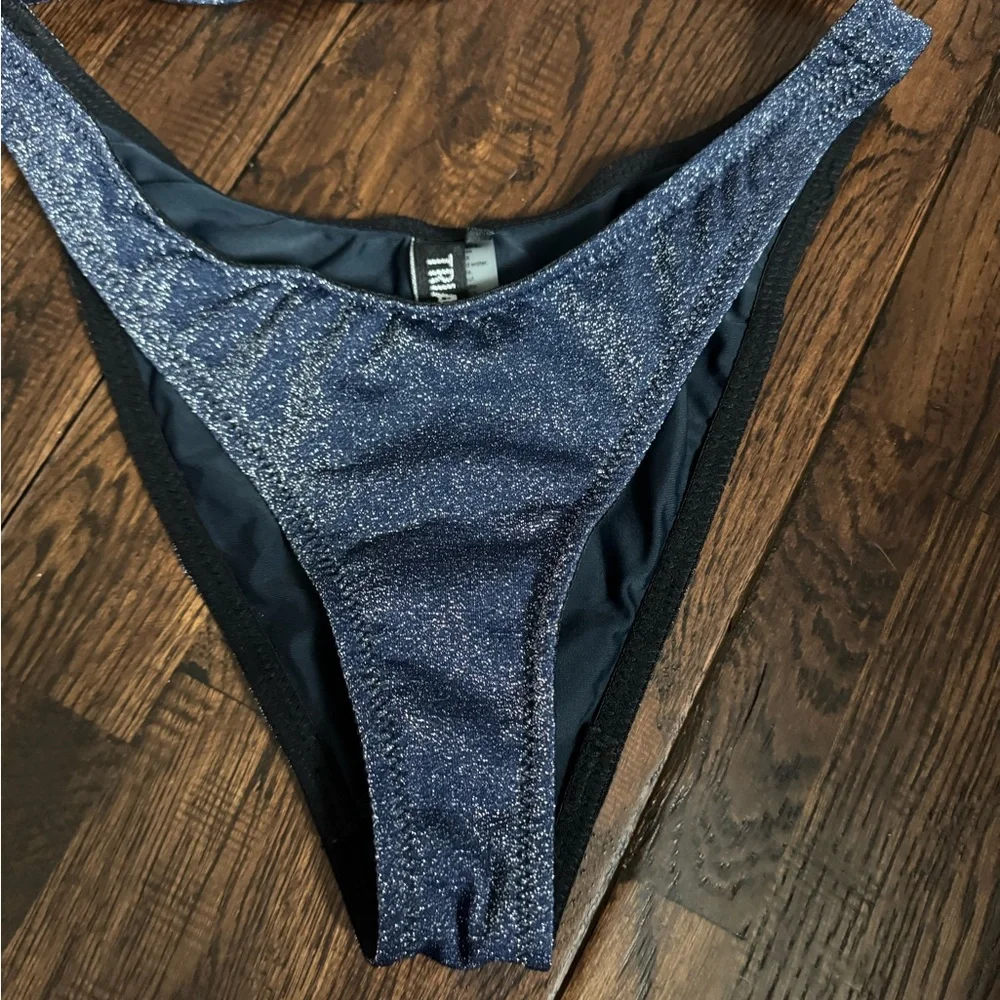 triangl swimwear Shimmery Navy Blue Bikini Set